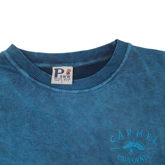 Mens Blue Paww Vintage 1990s made in USA Carmel California Crewneck Jumper
