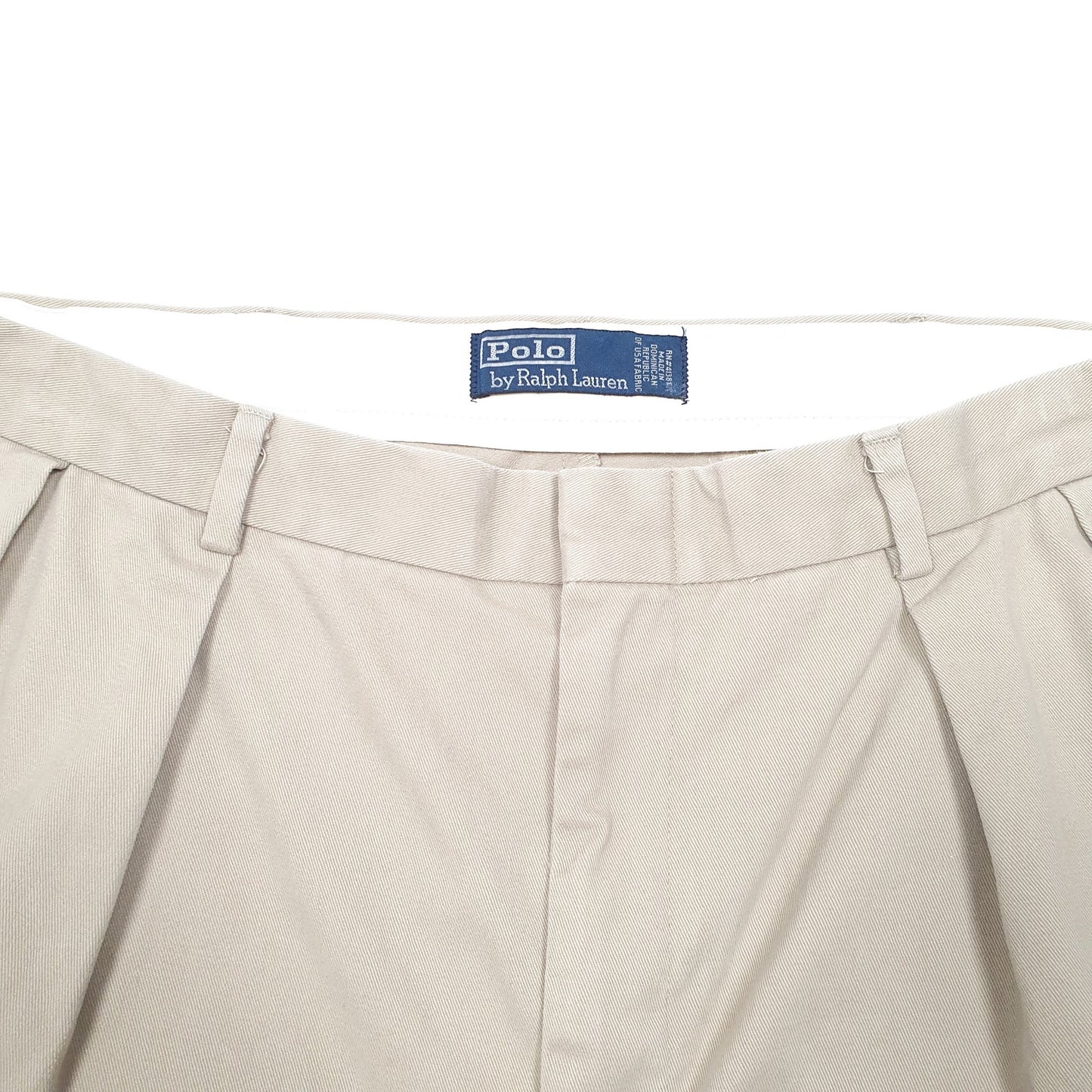 Mens Beige Polo Ralph Lauren Vintage Double Pleated Chino Trousers