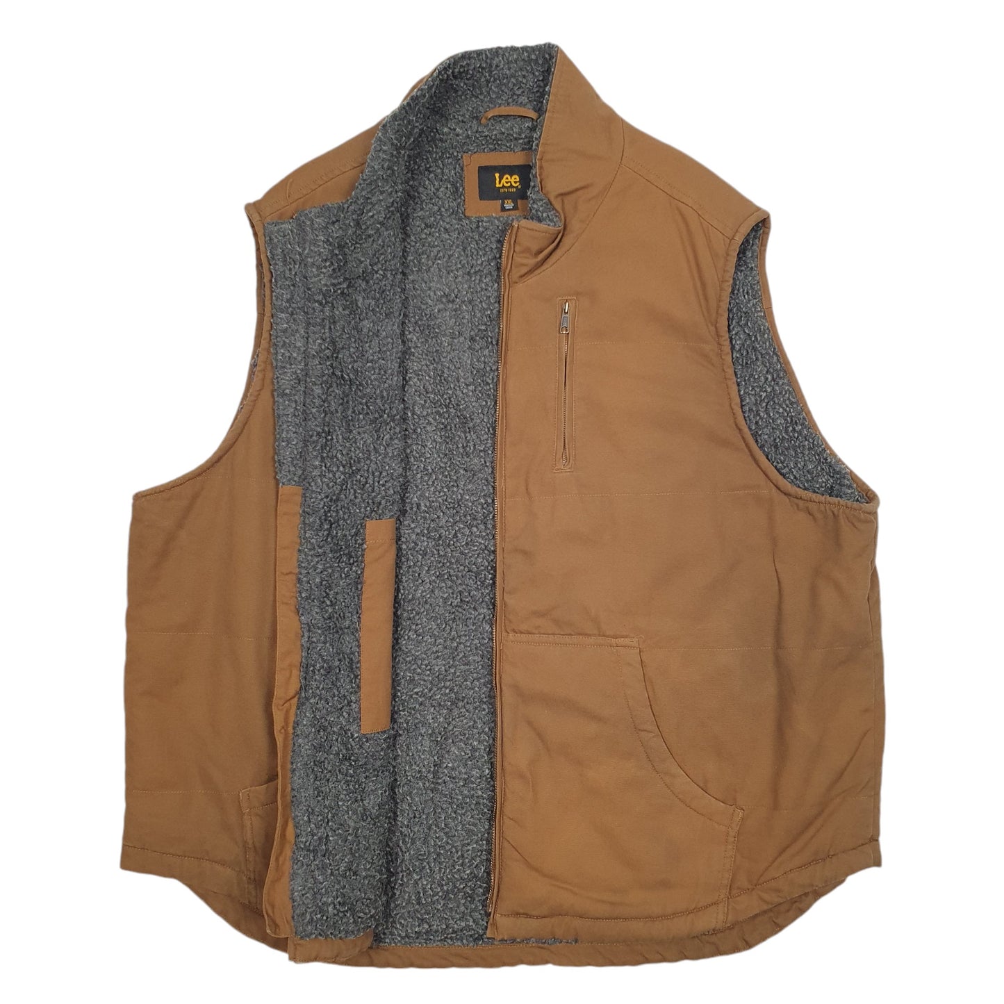 Mens Brown Lee Thermal Lined Crewneck Coat