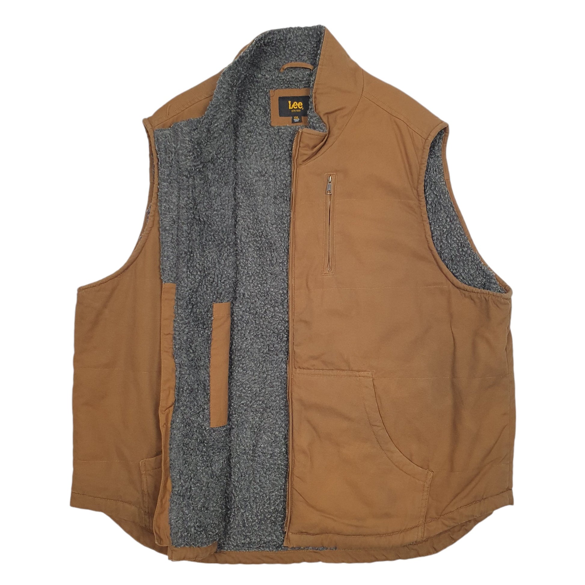 Mens Brown Lee Thermal Lined Crewneck Coat