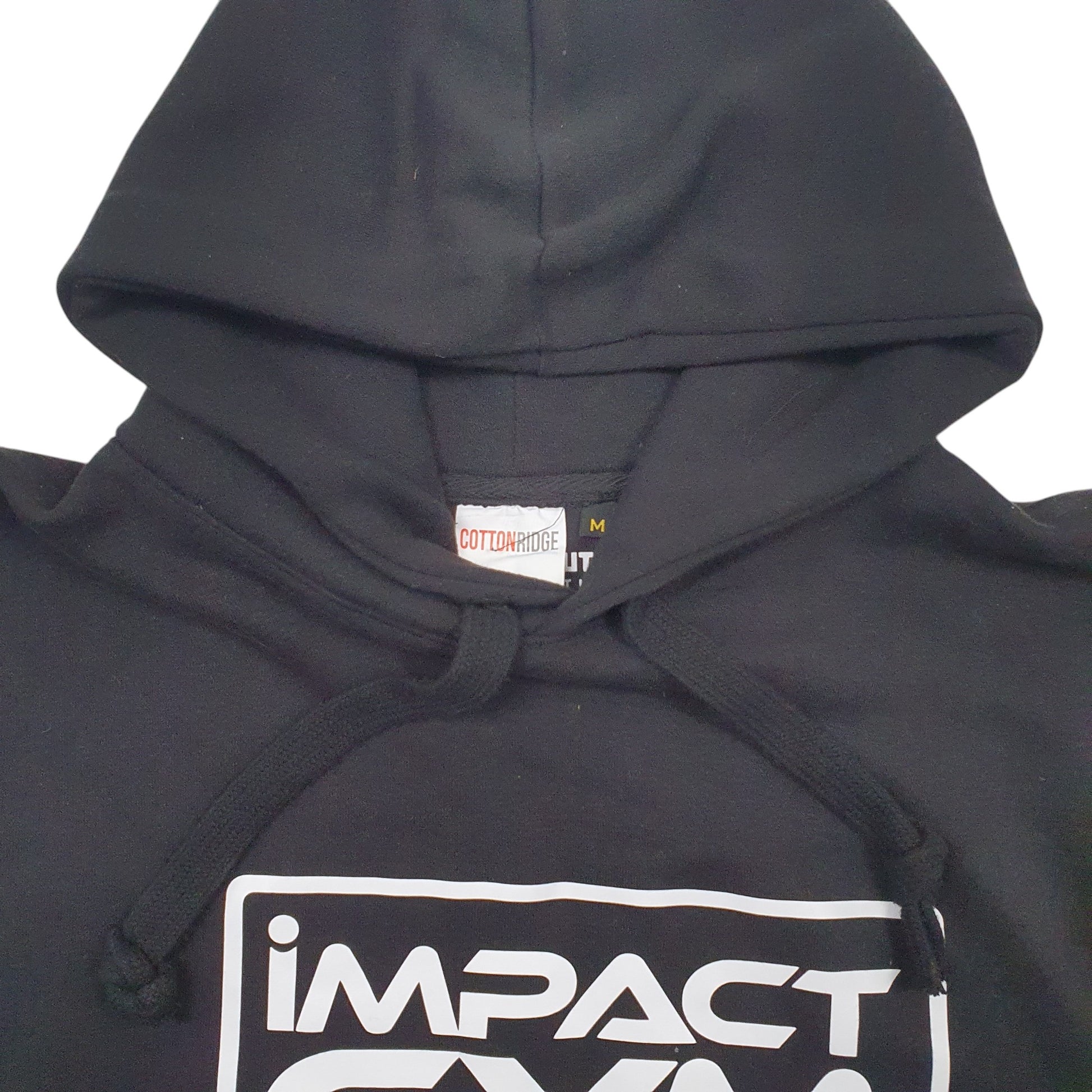 Mens Black Cotton Ridge Impact Gym Hoodie Jumper