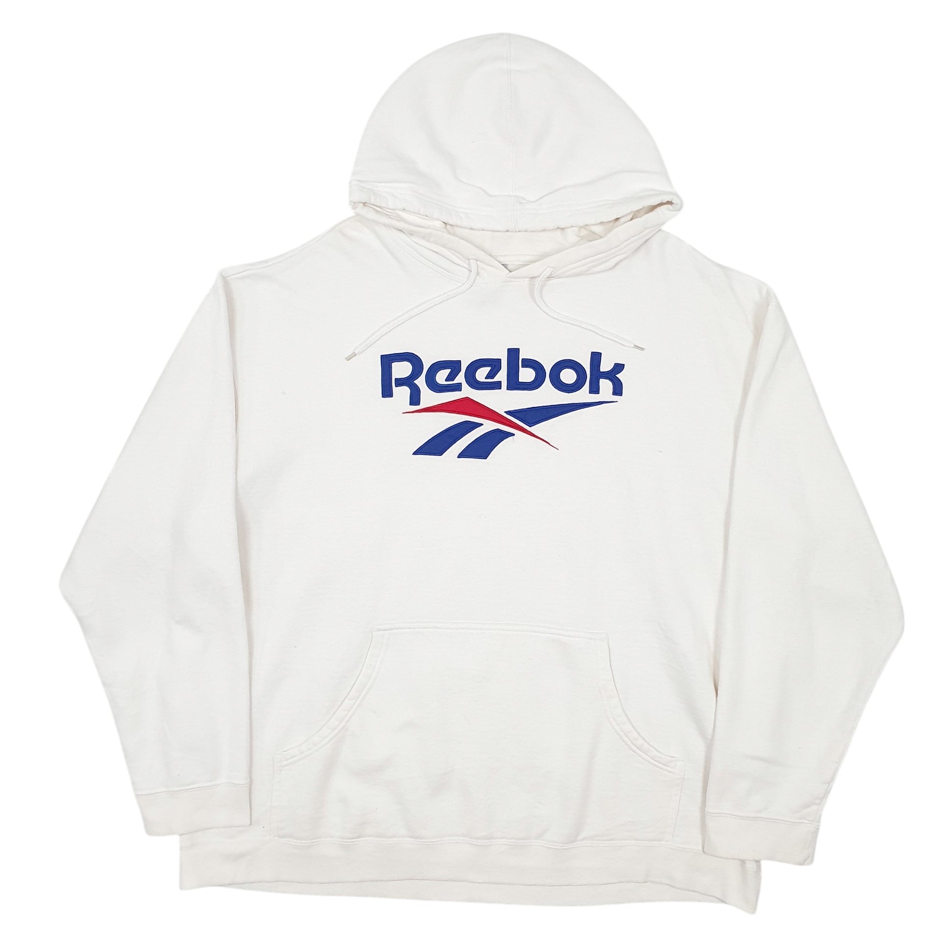 Mens White Reebok Spellout Hoodie Jumper