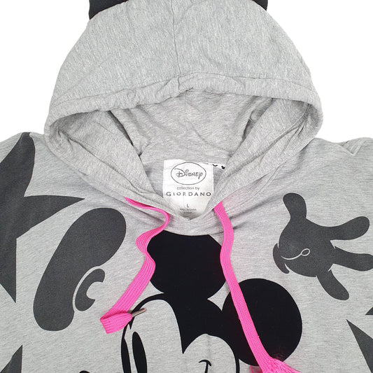 Mens Grey Disney Mickey Mouse Baggy Fit Hoodie Jumper