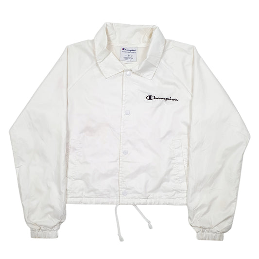 Womens White Champion Cropped Short Coach  Coat