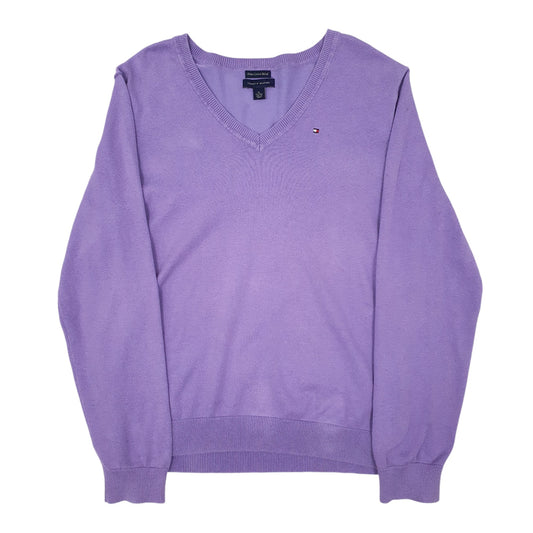 Womens Purple Tommy Hilfiger  V Neck Jumper