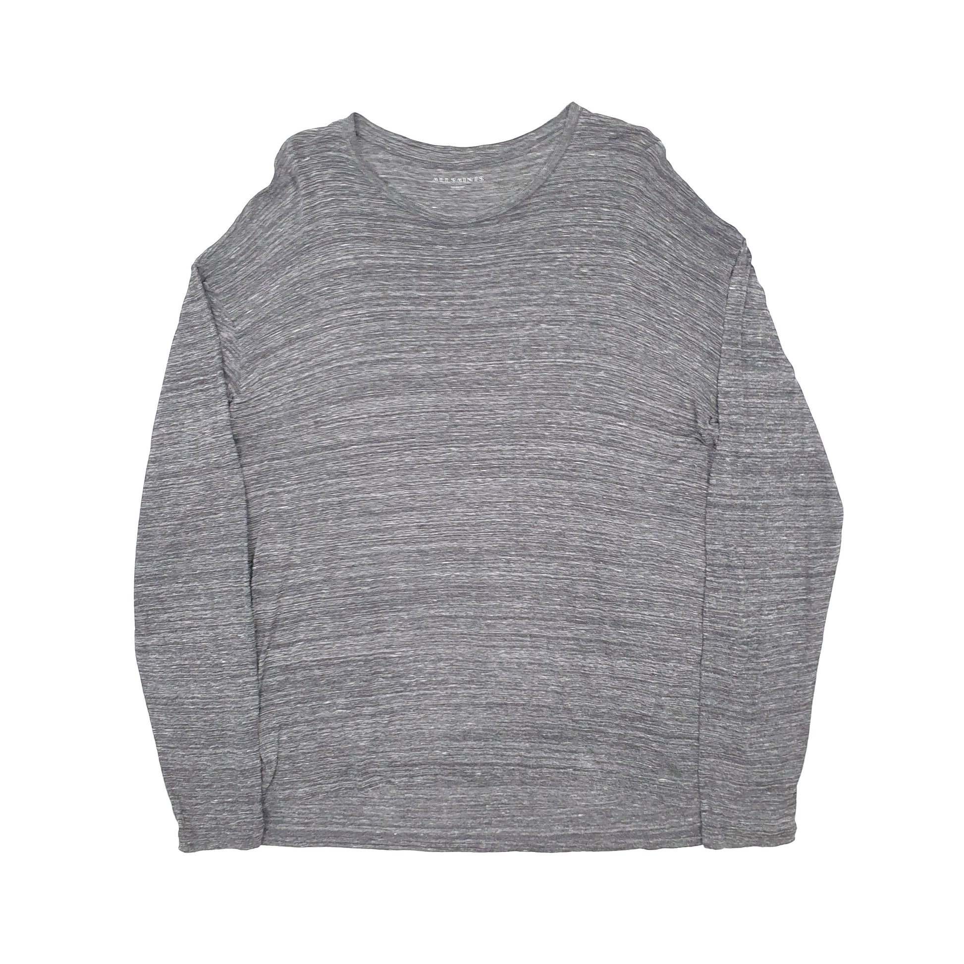 Mens Grey AllSaints Lightweight Long Sleeve T Shirt