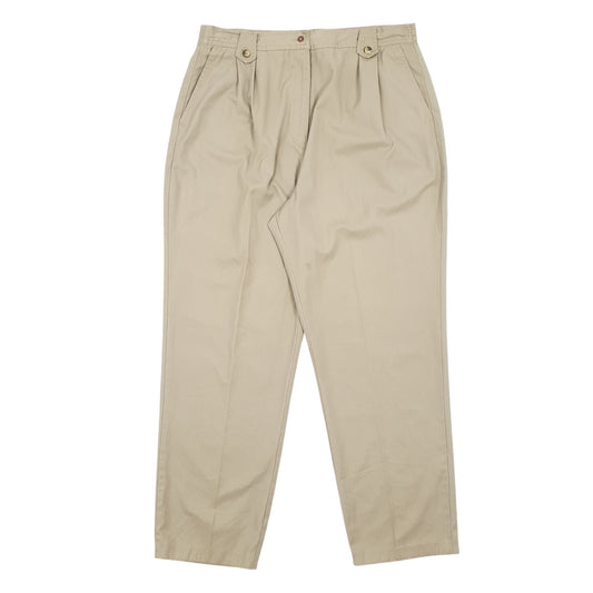 Mens Beige Lauren Brooke Double Pleated Chino Trousers