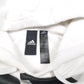 Womens White Adidas Cropped Short Spellout Gym Workout Hoodie Jumper
