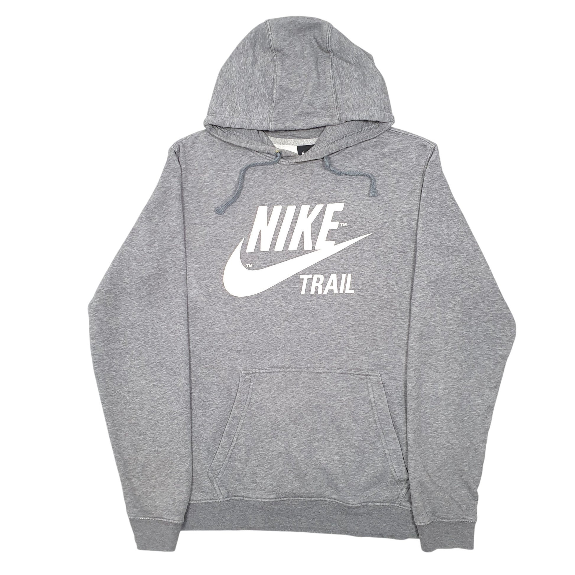 Mens Grey Nike Trail Spellout Swoosh Hoodie Jumper