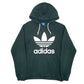 Mens Green Adidas Spellout Hoodie Jumper
