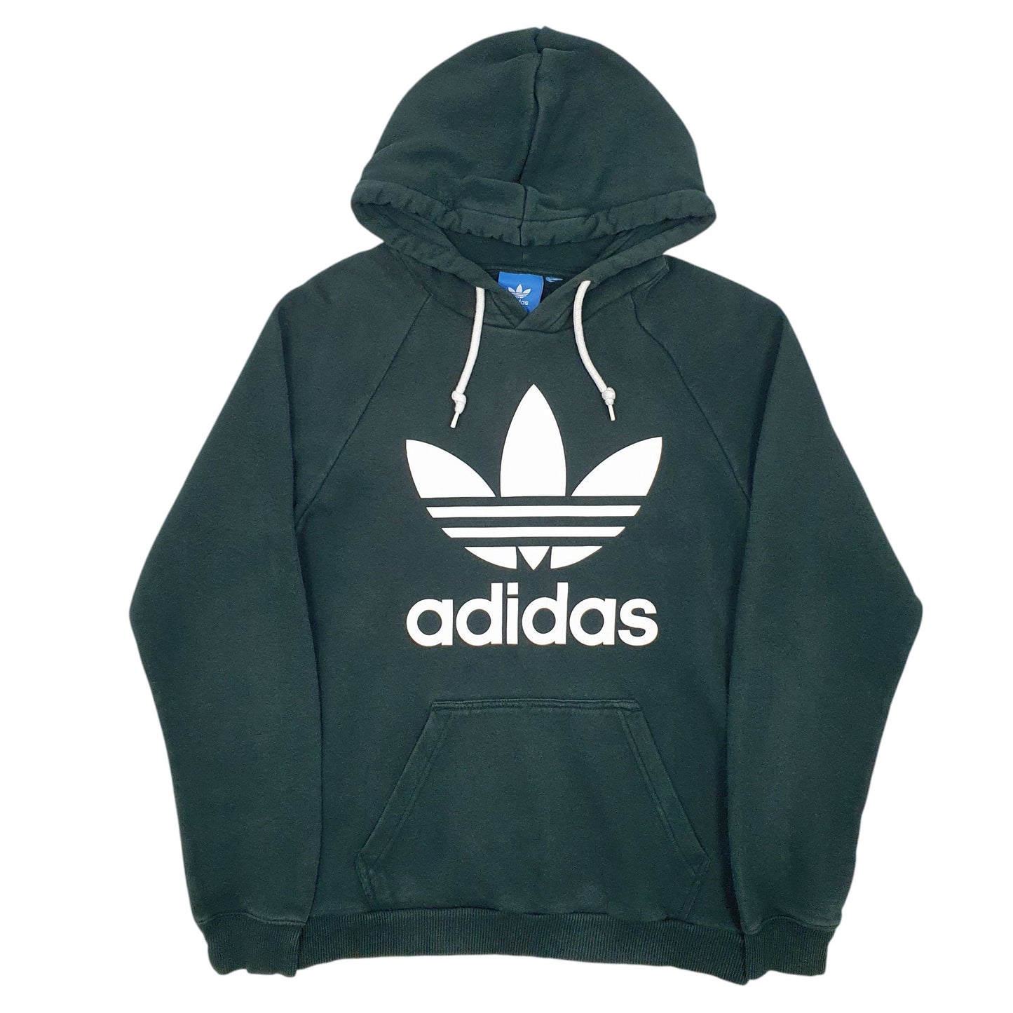 Mens Green Adidas Spellout Hoodie Jumper