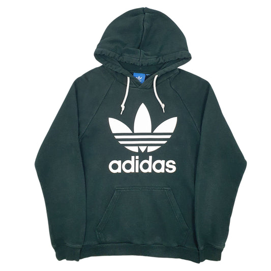 Mens Green Adidas Spellout Hoodie Jumper