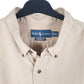 Mens Tan Polo Ralph Lauren Oxford Long Sleeve Shirt