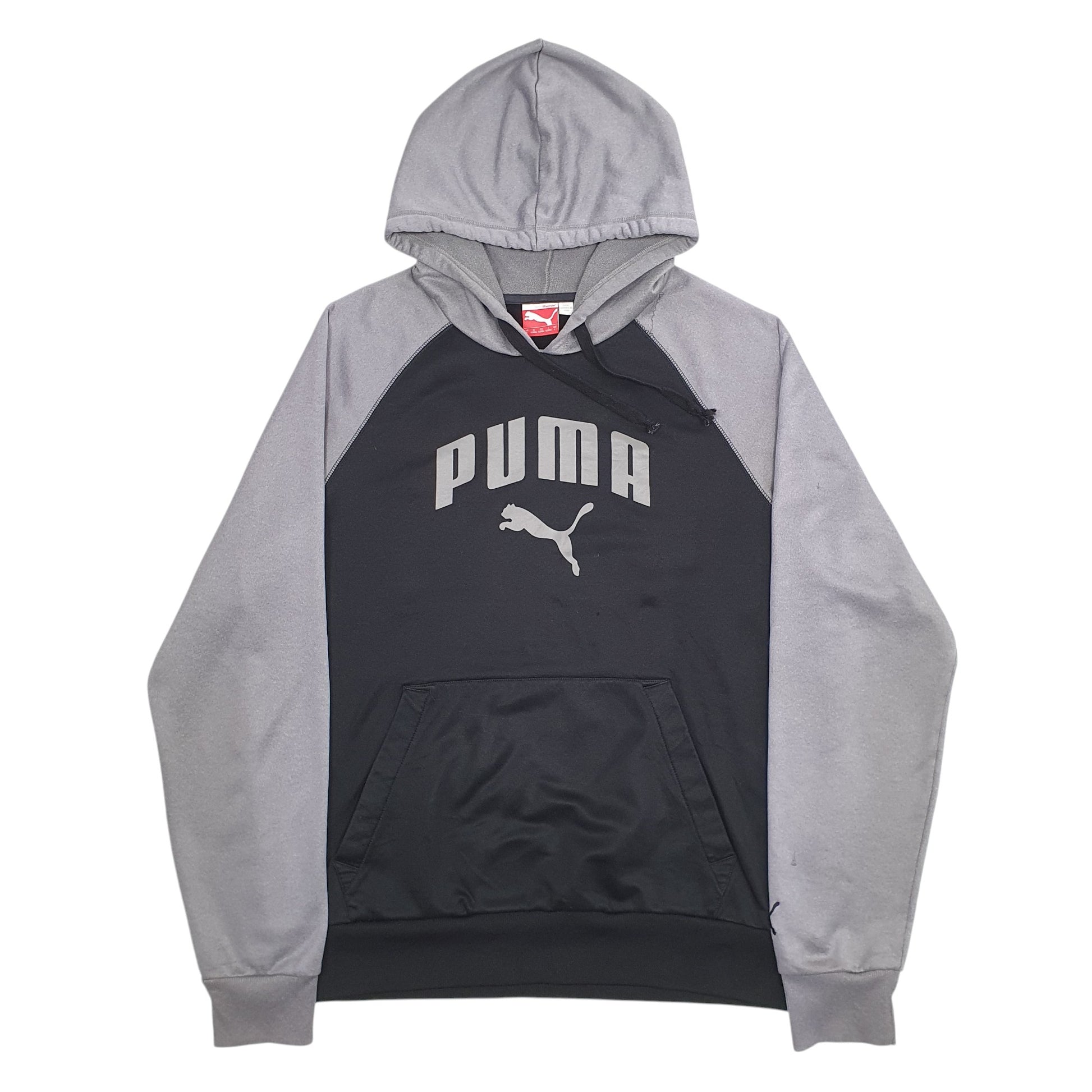 Mens Black Puma Spellout Hoodie Jumper