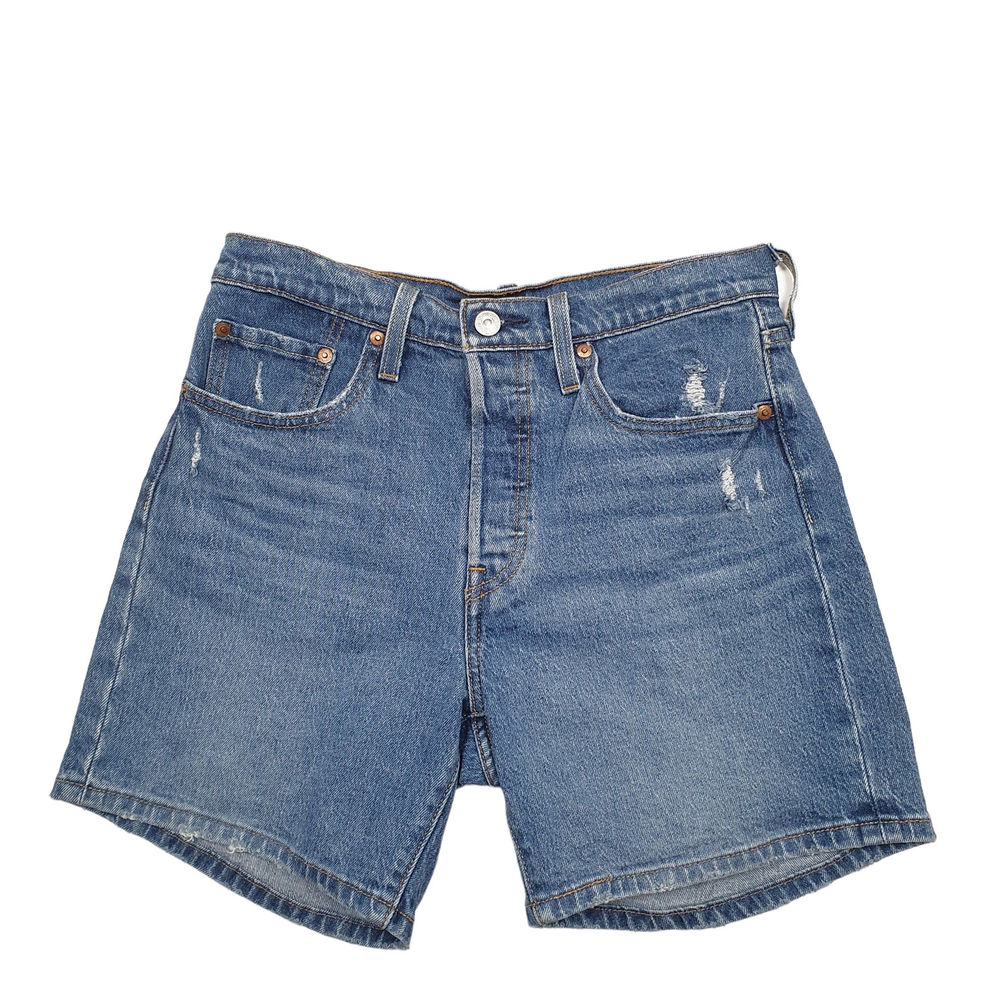 Womens Blue Levis 501 Jorts Denim Shorts