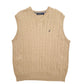 Mens Brown Nautica Knit Tank Top Jumper