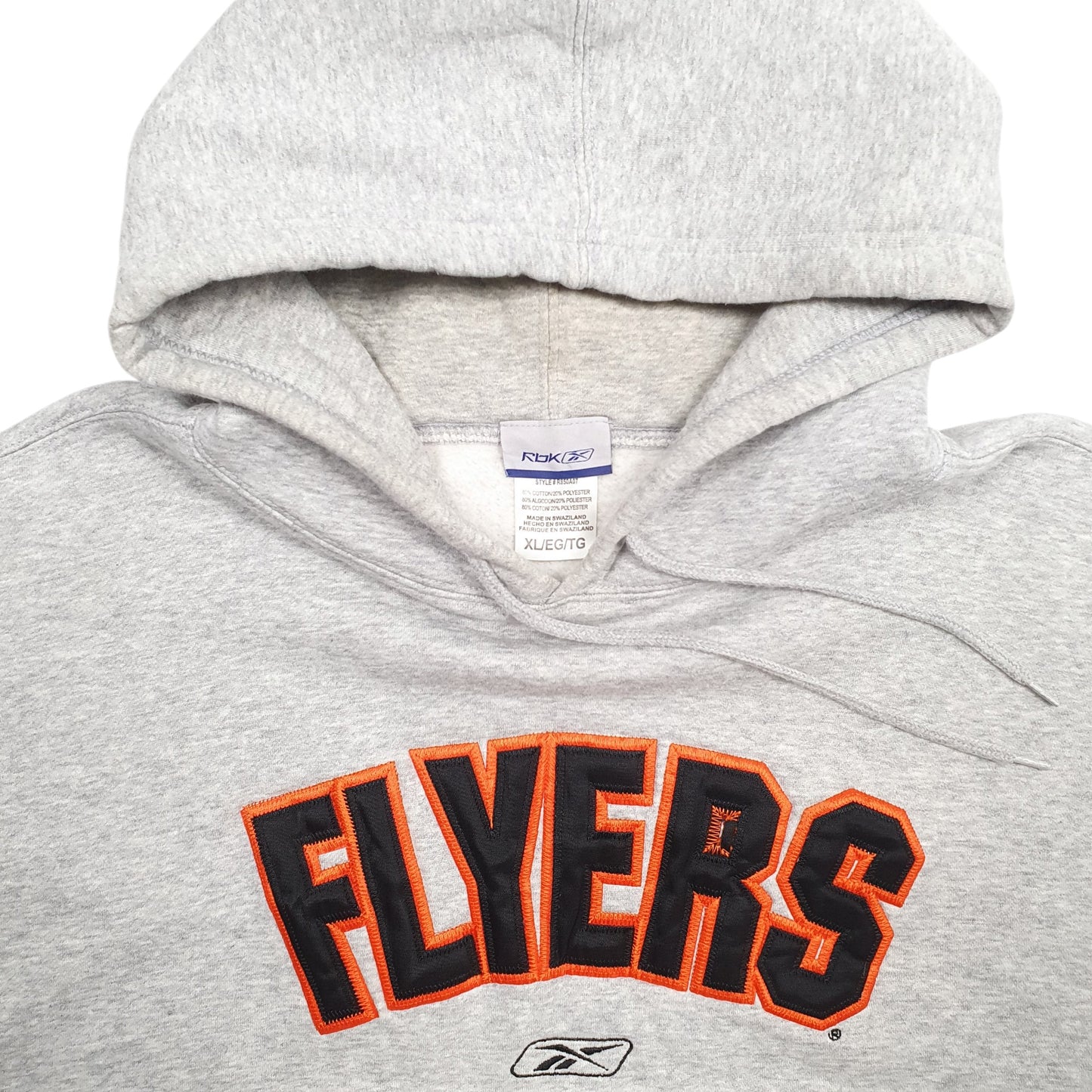 Mens Grey Reebok Philadelphia Flyers NHL Hockey Hoodie Jumper