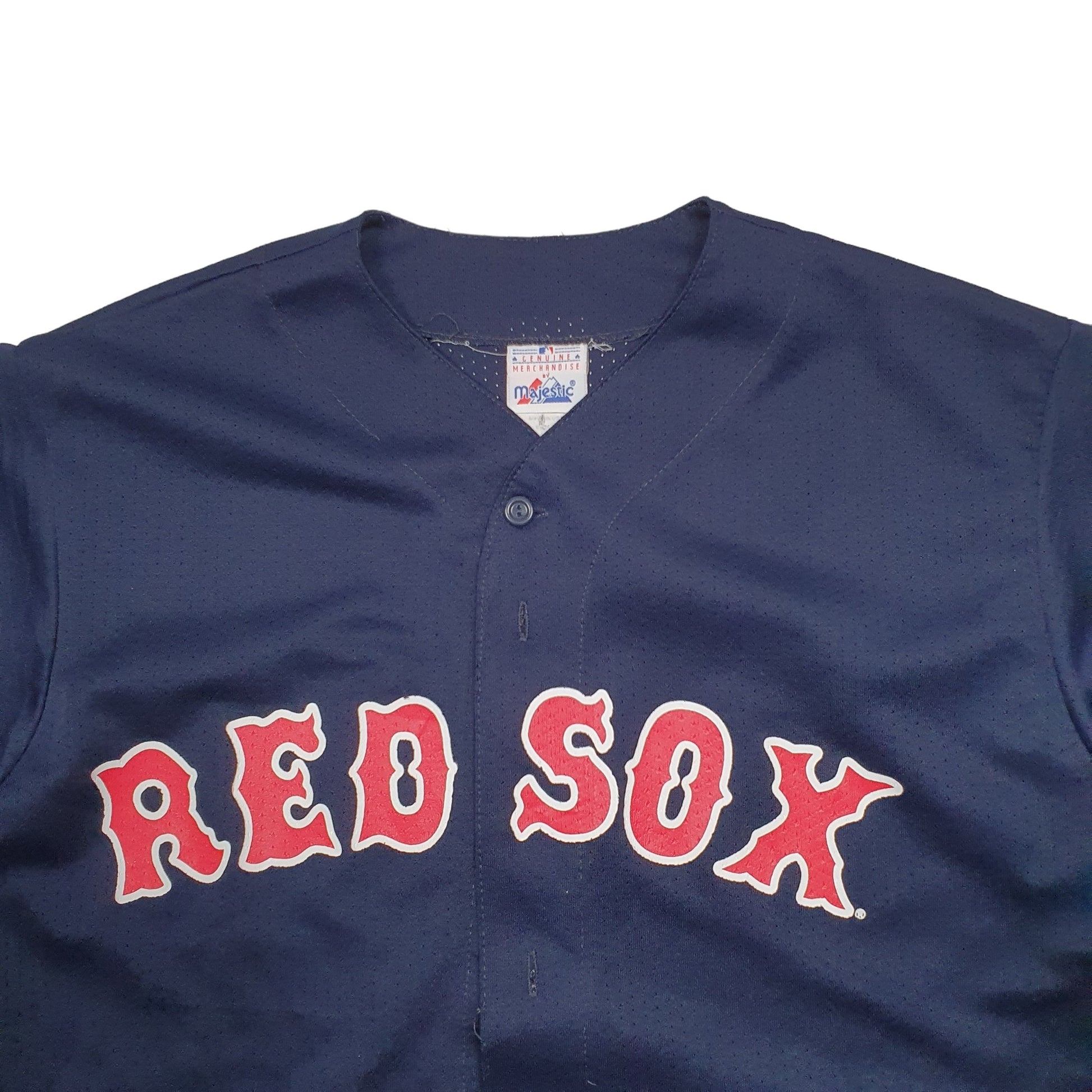 Mens Navy Majestic MLB Baseball Jersey Short Sleeve T Shirt
