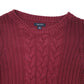 Womens Burgundy Nautica Knitwear Cable Knit Crewneck Jumper