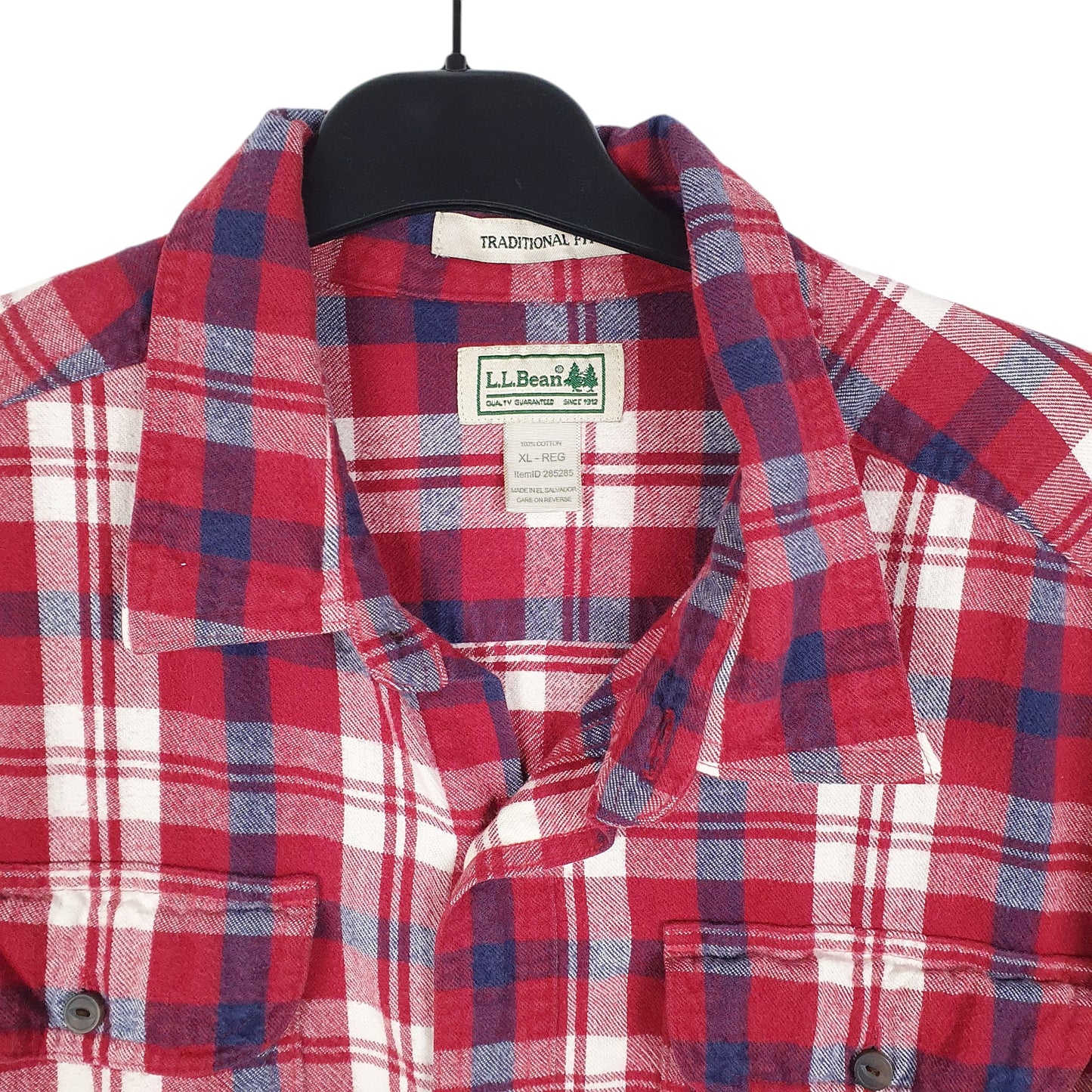 Mens Red L.L.Bean Flannel Overshirt Shacket Long Sleeve Shirt