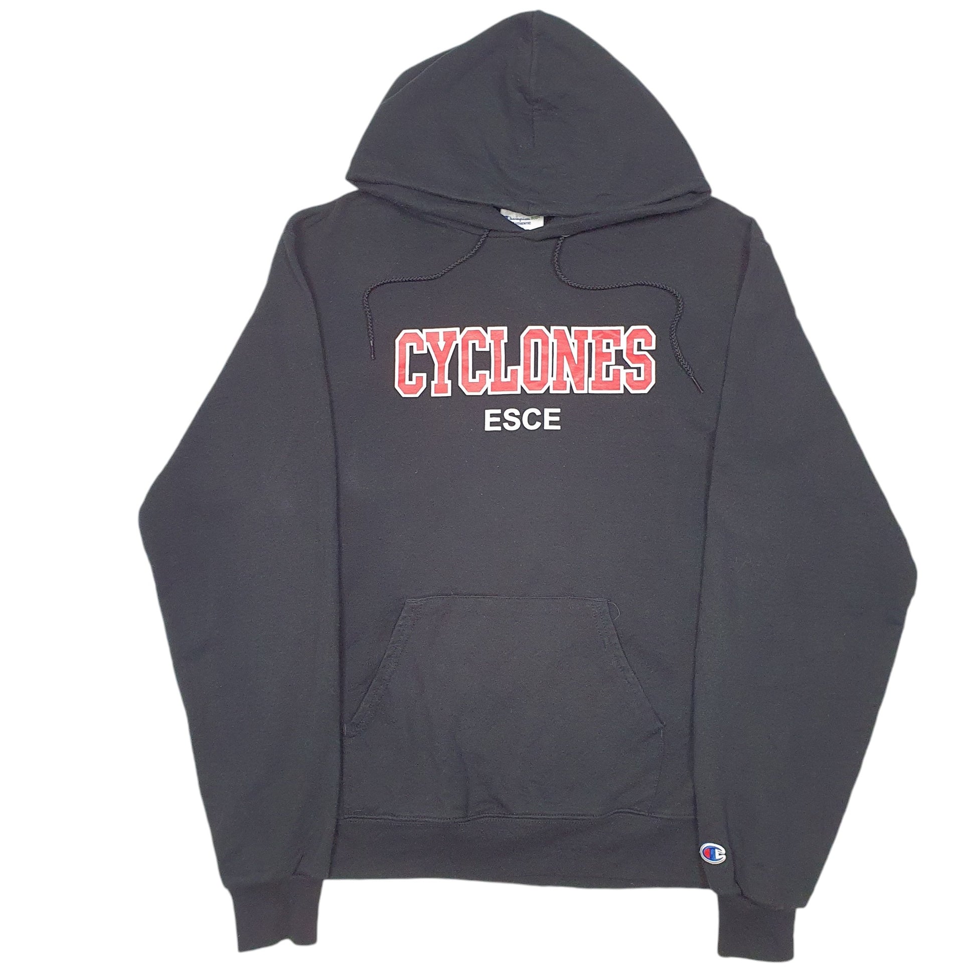 Mens Black Champion Cyclones ESCE Spellout USA Hoodie Jumper