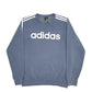 Mens Blue Adidas Spellout Crewneck Jumper