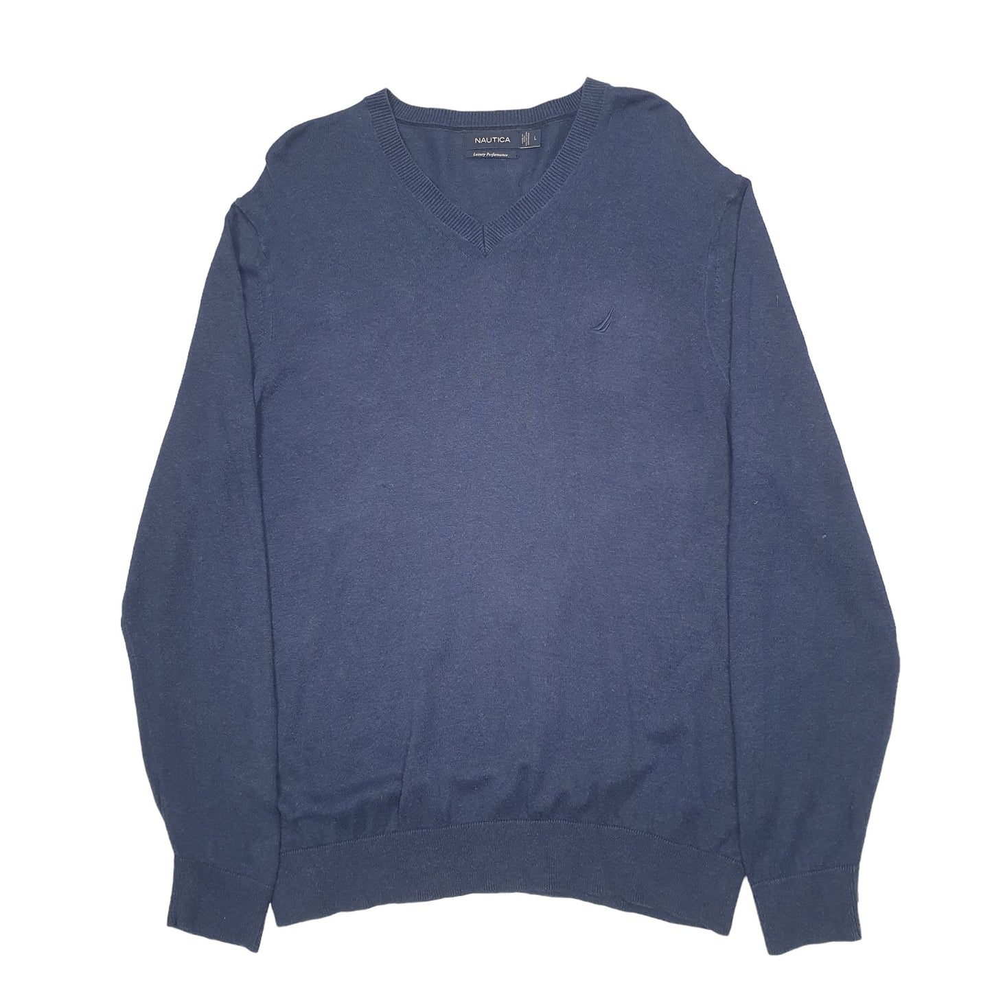 Mens Blue Nautica Knit Crewneck Jumper