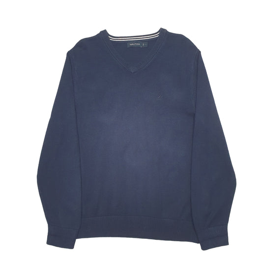 Mens Navy Nautica Knit Crewneck Jumper