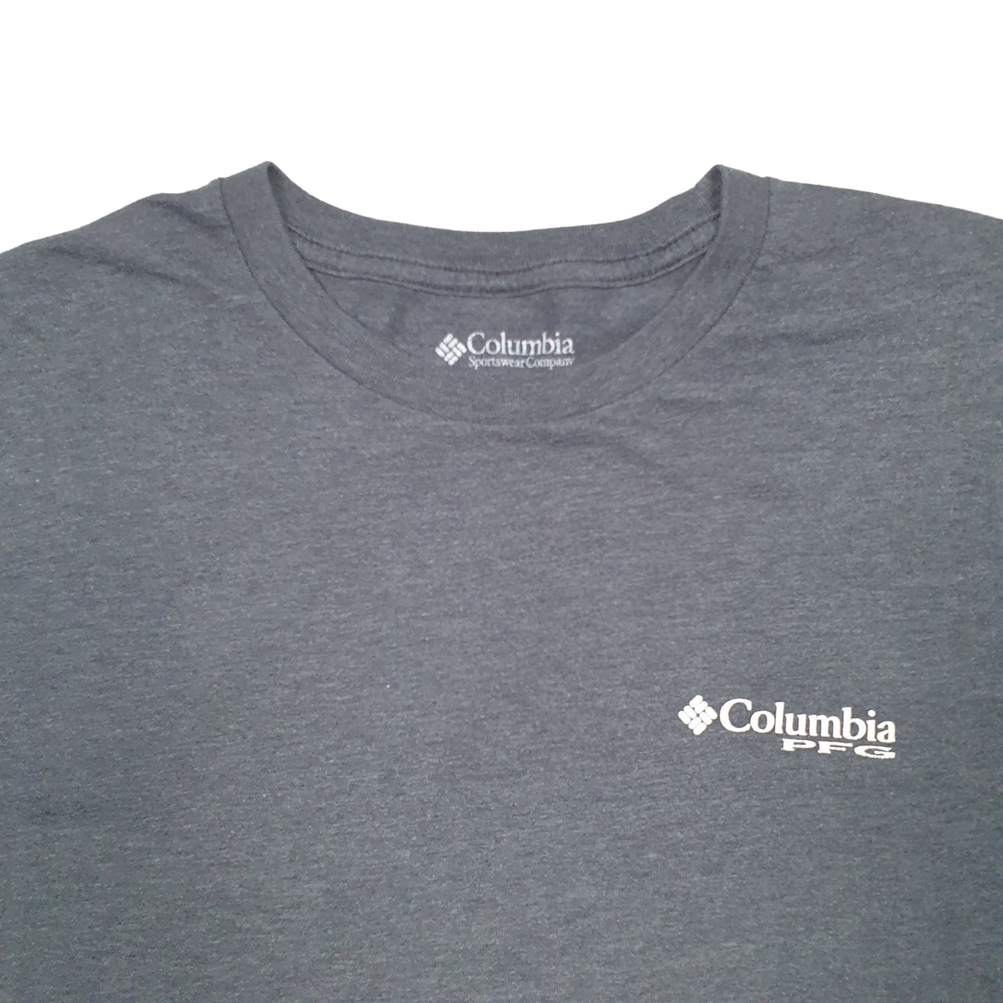 Mens Grey Columbia Sportswear PFG Fishing Short Sleeve T Shirt