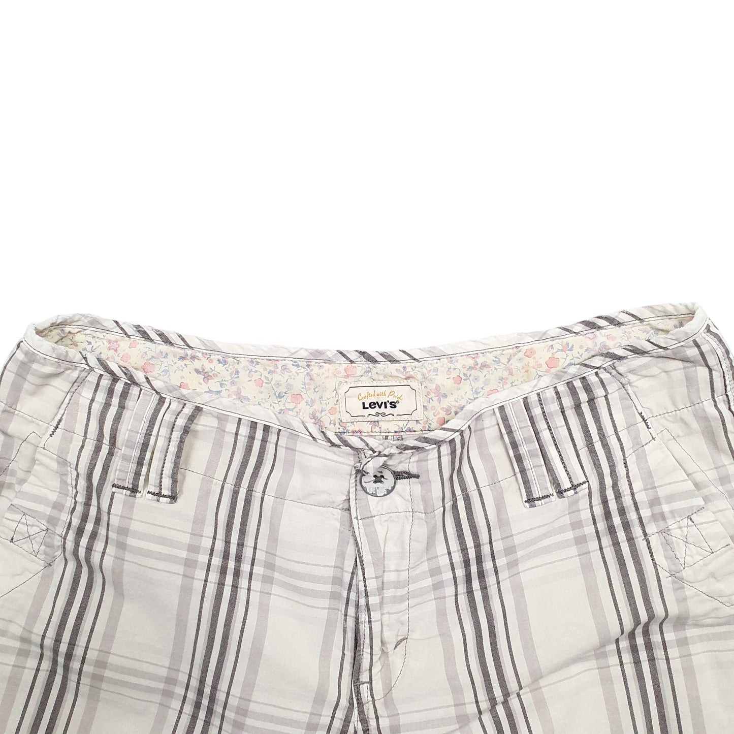 Womens Grey Levis Madras Ivy League Chino Shorts