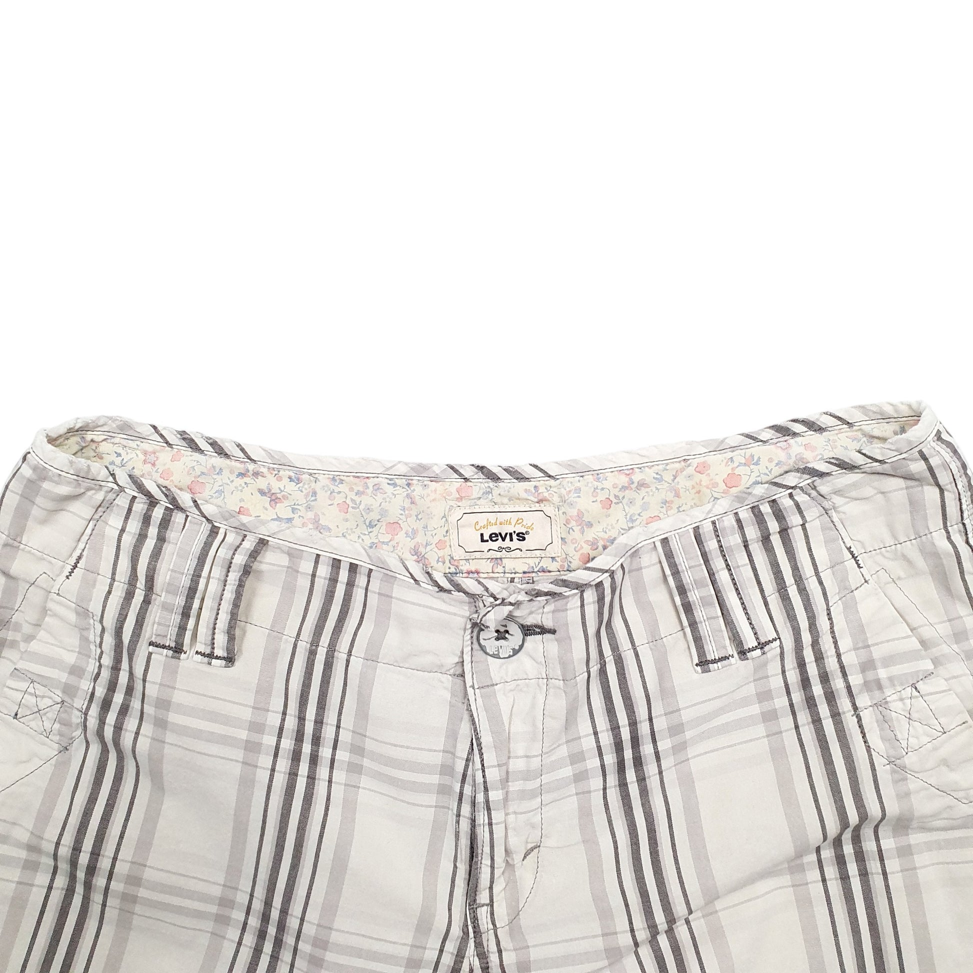 Womens Grey Levis Madras Ivy League Chino Shorts