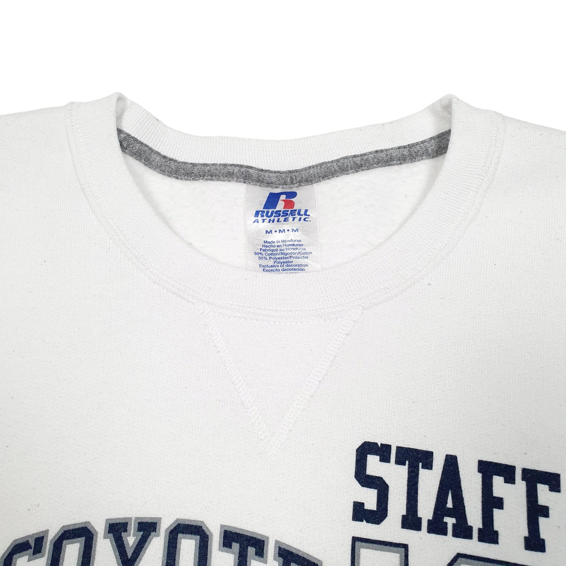 Mens White Russell Athletic Coyote Athletics USA 2004 Crewneck Jumper