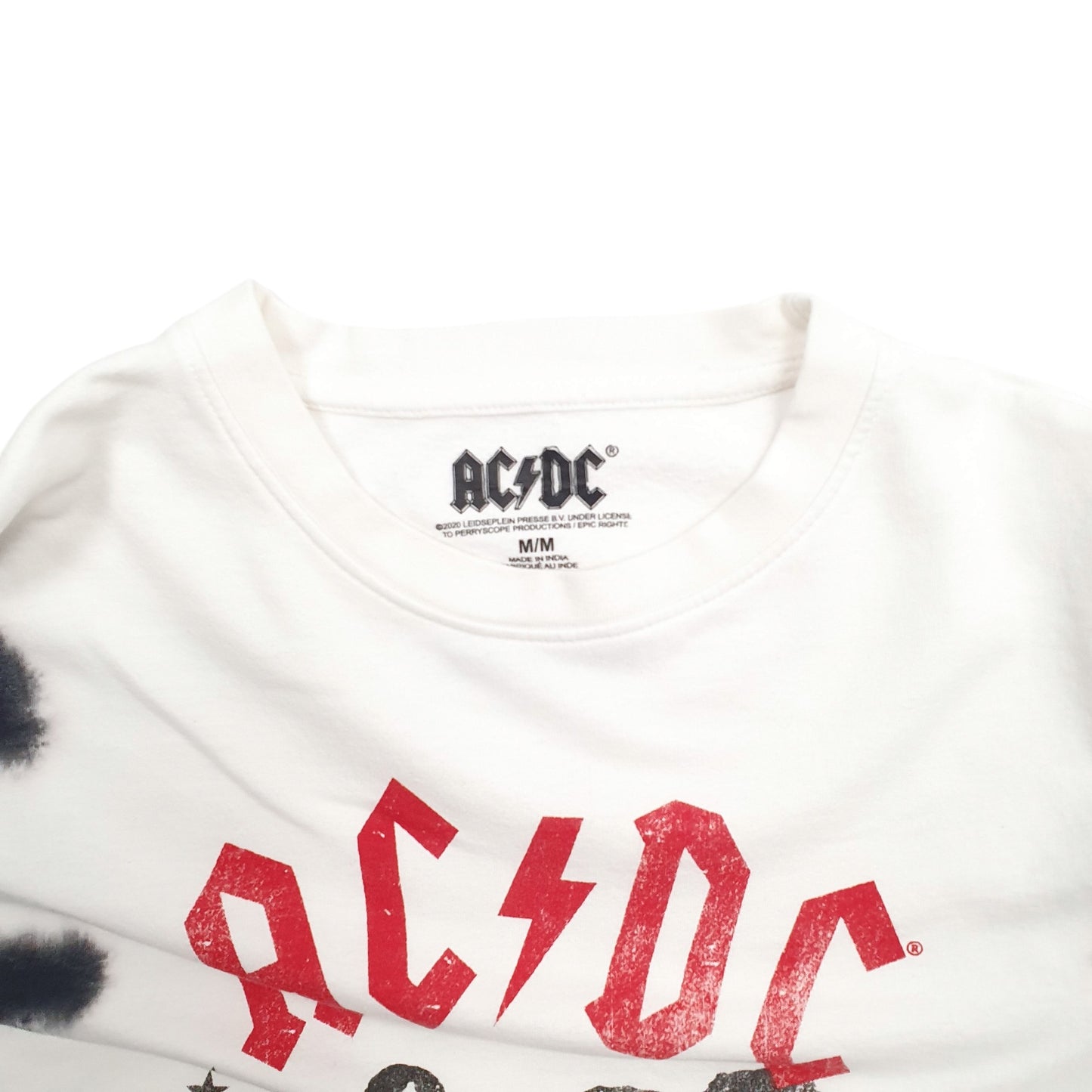 Mens White ACDC Rock Long Sleeve T Shirt