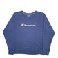 Womens Navy Champion Spellout Crewneck Jumper