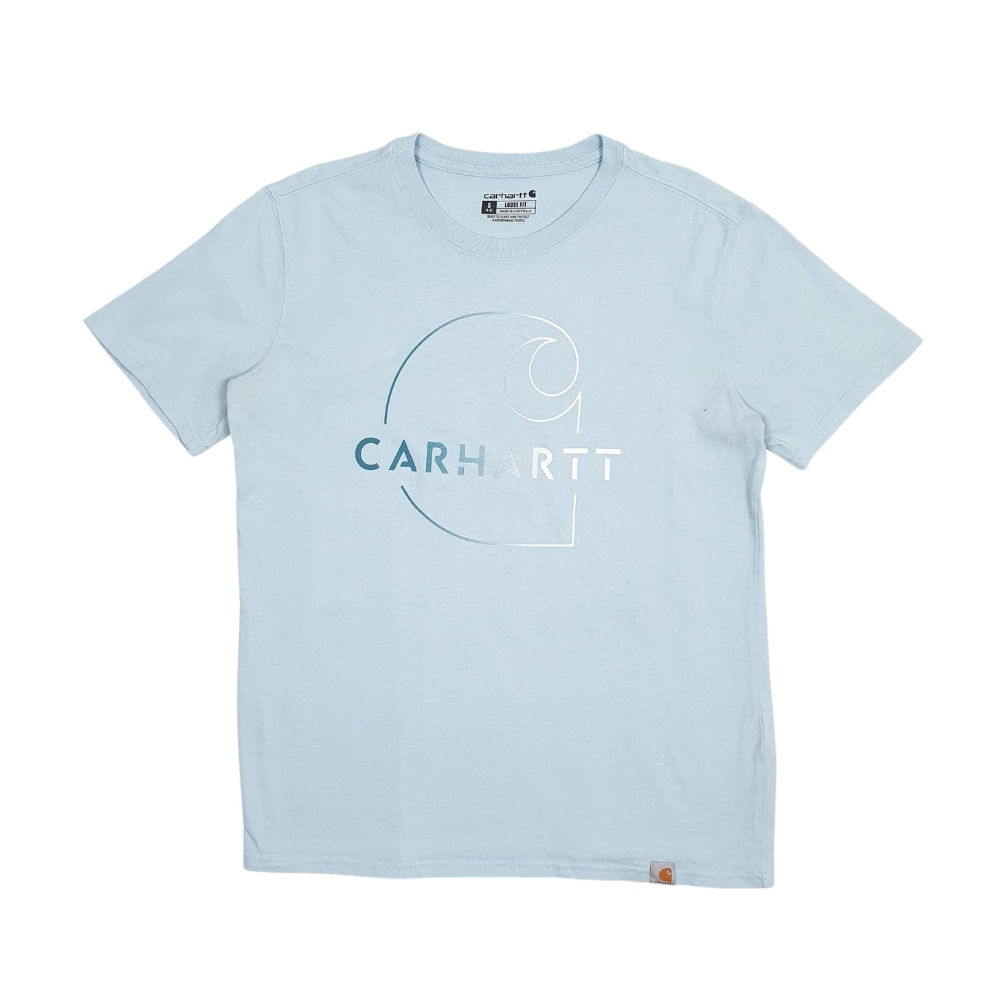 Womens Blue Carhartt Loose Fit Short Sleeve T Shirt