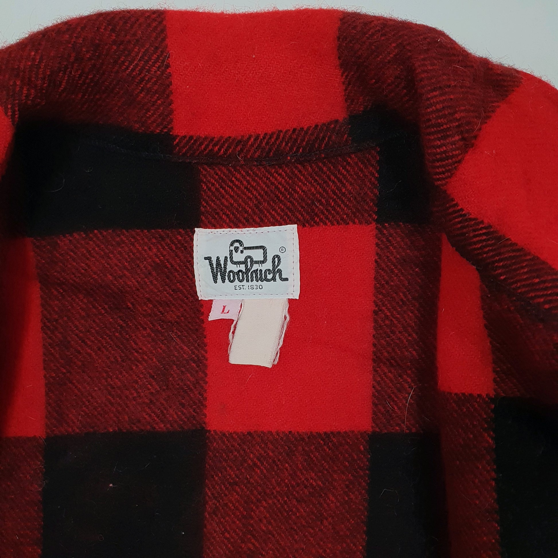 Mens Red Woolrich Vintage 1980s Mackinaw Plaid Hunting  Coat