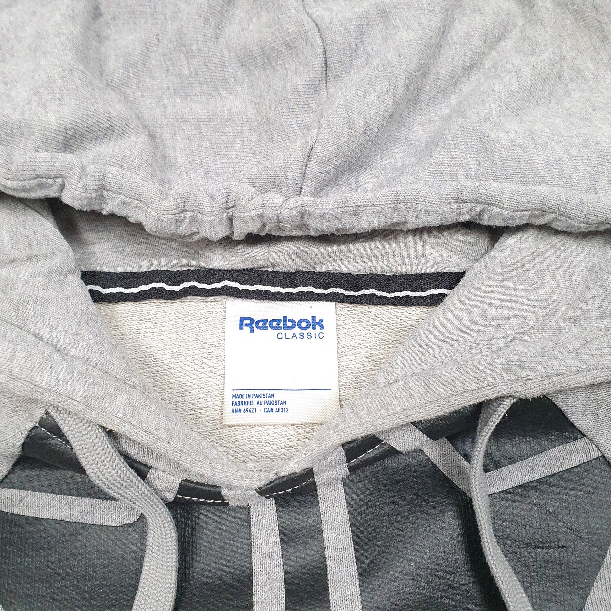 Mens Grey Reebok Classic Hoodie Jumper