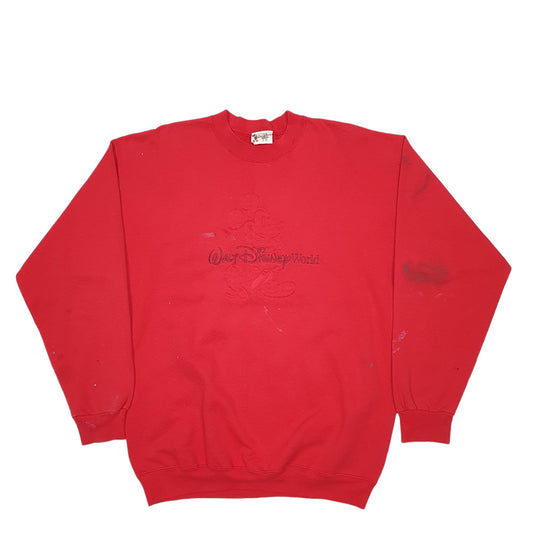 Mens Red Disney  Crewneck Jumper