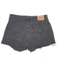 Womens Black Levis 501 Denim Jorts Hot Pants Disressed Denim Shorts
