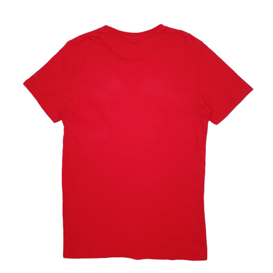 Mens Red Puma Spellout Short Sleeve T Shirt