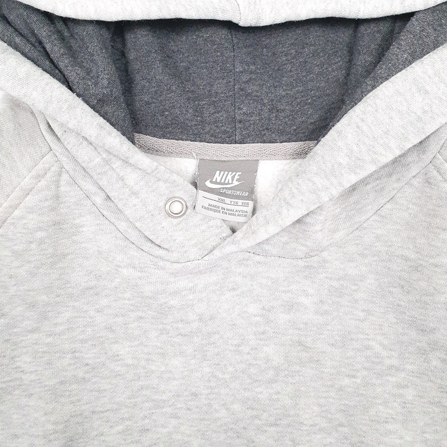 Mens Grey Nike Vintage 00s Spellout Hoodie Jumper