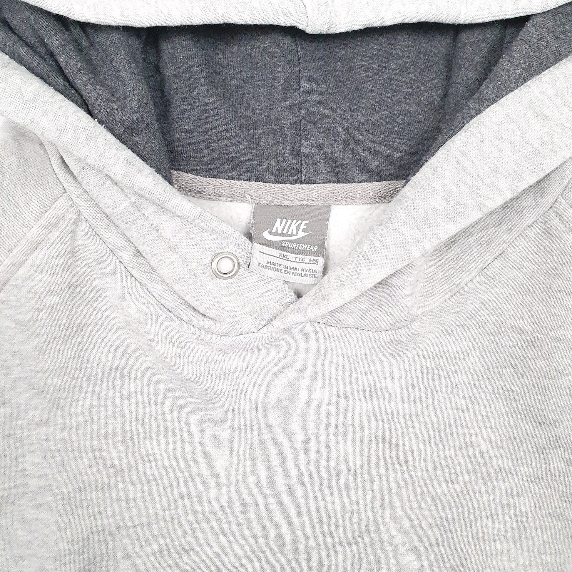 Mens Grey Nike Vintage 00s Spellout Hoodie Jumper