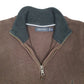 Mens Brown Nautica Knit Sweater Quarter Zip Jumper