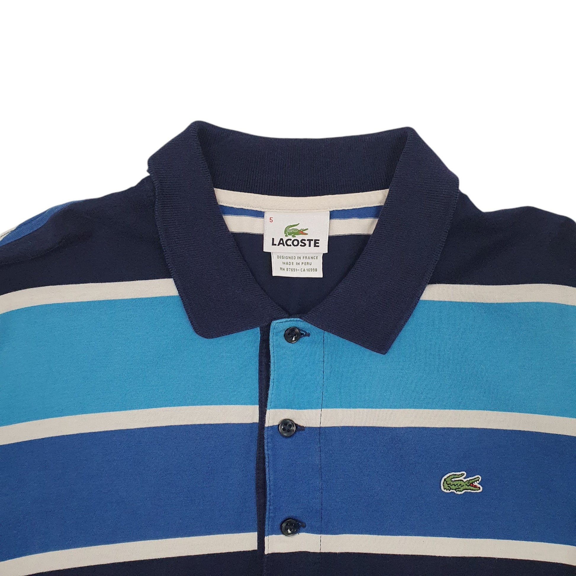 Mens Blue Lacoste  Short Sleeve Polo Shirt