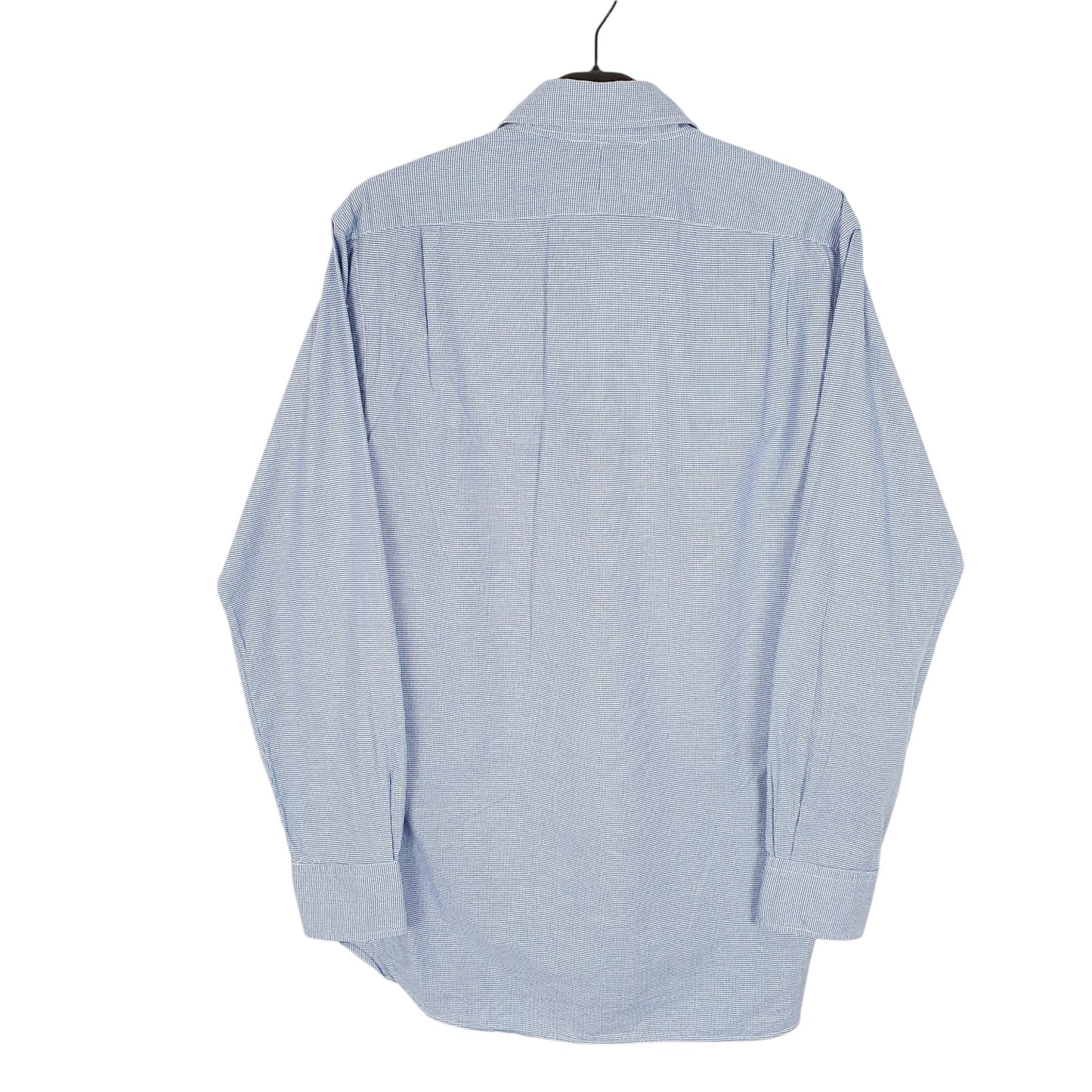 Mens Blue Polo Ralph Lauren Houndstooth Long Sleeve Shirt