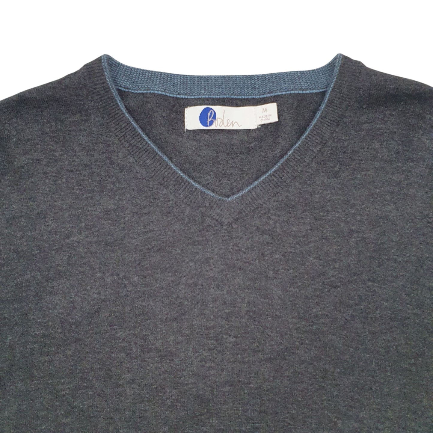 Mens Grey Boden Lightweight V Neck Jumper