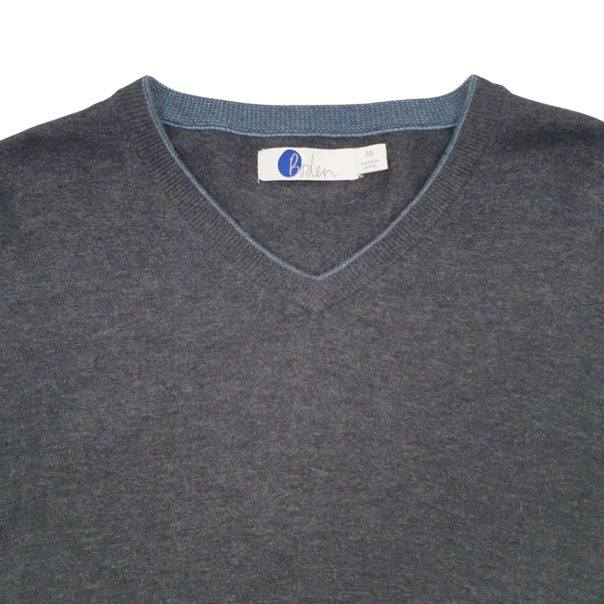 Mens Grey Boden Lightweight V Neck Jumper