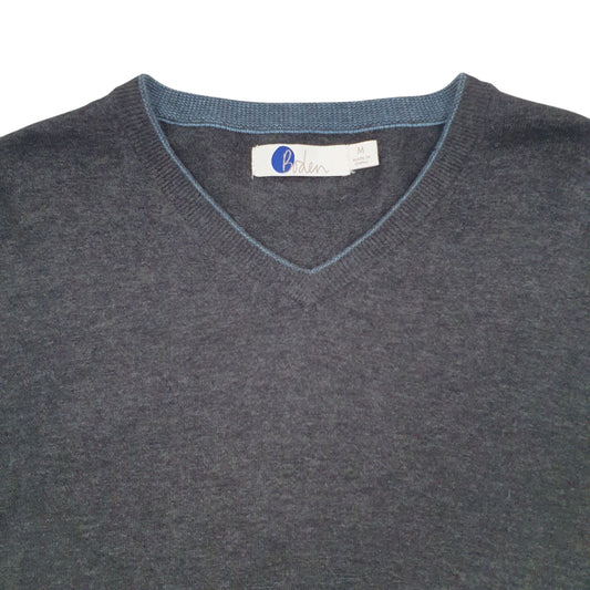 Mens Grey Boden Lightweight V Neck Jumper