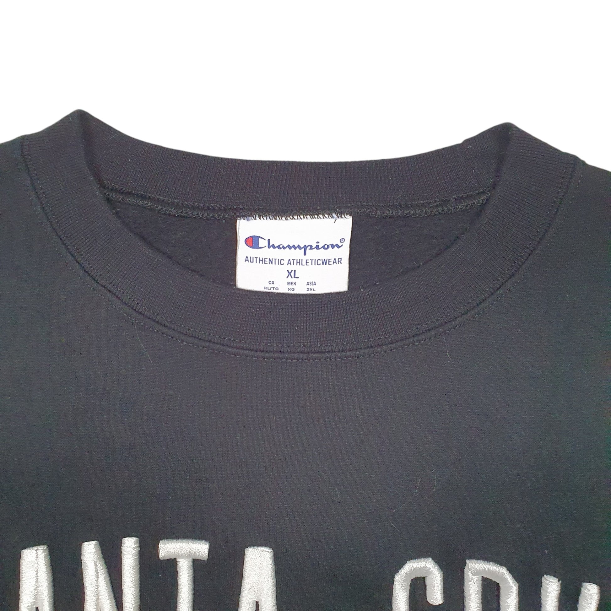 Mens Black Champion Santa Cruz USA Spellout Crewneck Jumper