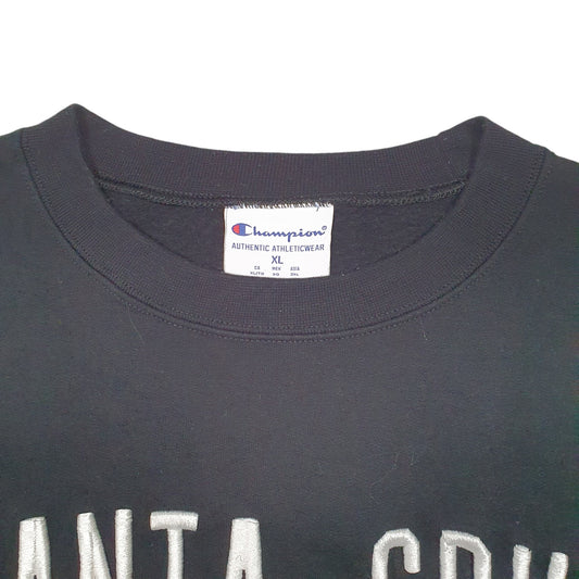 Mens Black Champion Santa Cruz USA Spellout Crewneck Jumper